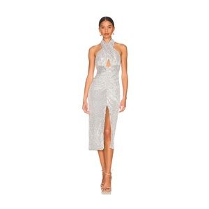 GINGER MIDI DRESS IN SILVER - LOVERS AND FRIENDS - REVOLVE
